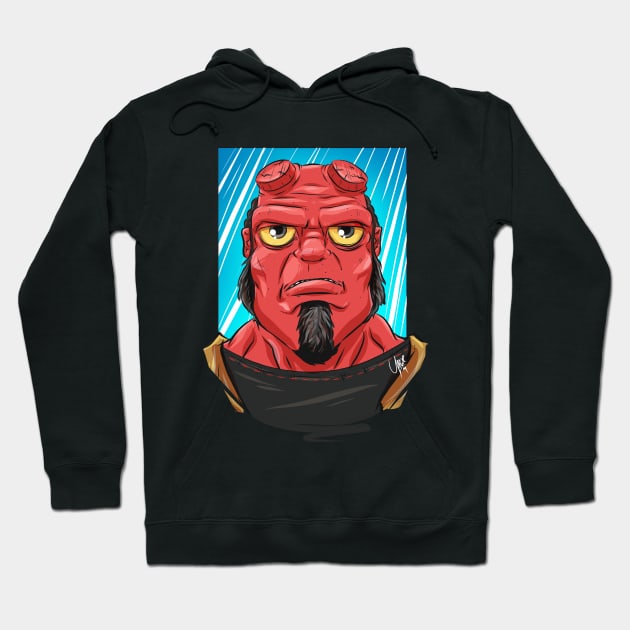 Pop Culture Caricature #10 - Hellboy Hoodie by yazgar